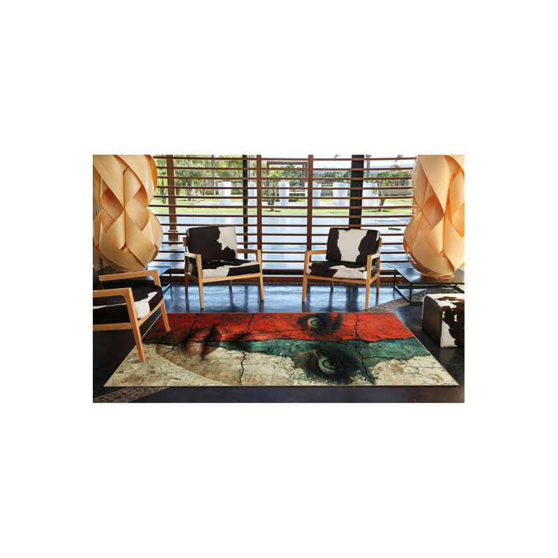Italian Women's Themed Woven Base Washable Carpet, Rectangle 4' x 5'11"