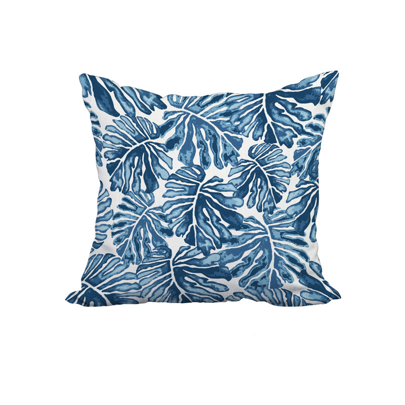 Housse et insert de coussin 100% coton Floral Square, 18 po x 18 po, Bleu