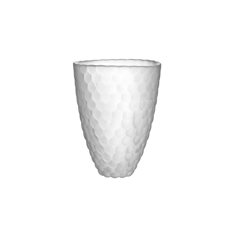 Raspberry Crystal Table Vase, 7.8" H x 6.1" W x 6.1" D, Clear