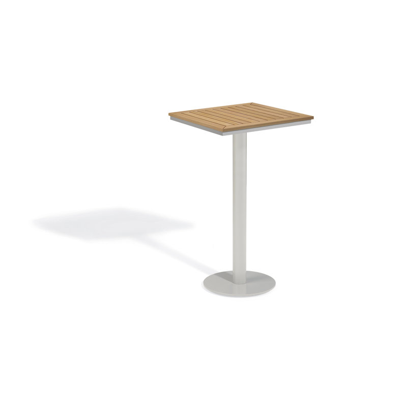 Travira Square Outdoor Bar Table , in. W in. D, Flint/Tekwood Natural, 24" L x 24" W