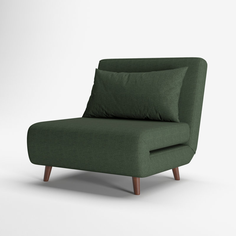 Jacquelyn 32" Wide Convertible Chair, Moss Green Polyester Blend, 39.4"