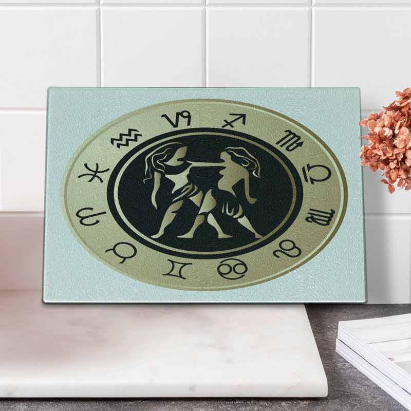 Planche à découper en verre trempé Ambesonne Zodiac Gemini