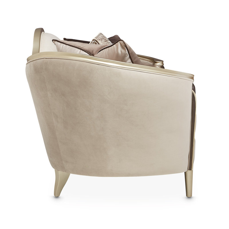 Villa Cherie 101'' Recessed Arm Sofa, Porcini Velvet