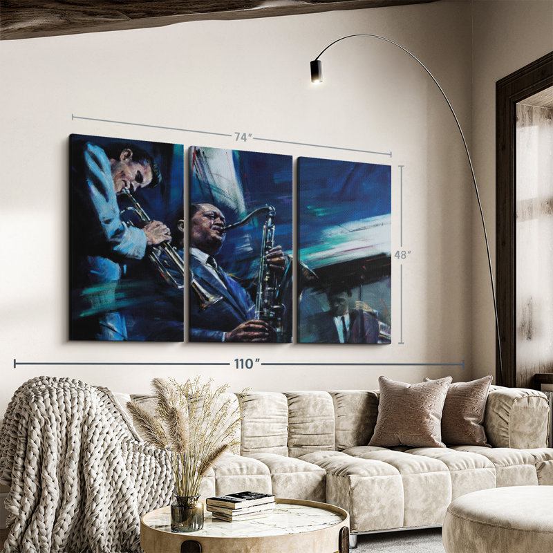 «Blue Cool Wall Art» sur toile, H 48 po x l 74 po x P 1,25 po