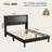 Platform Bed Frame with Headboard,  Upholstered PU Wingback Bed, No Box Spring Needed, Easy Assembly-106775798-106775792