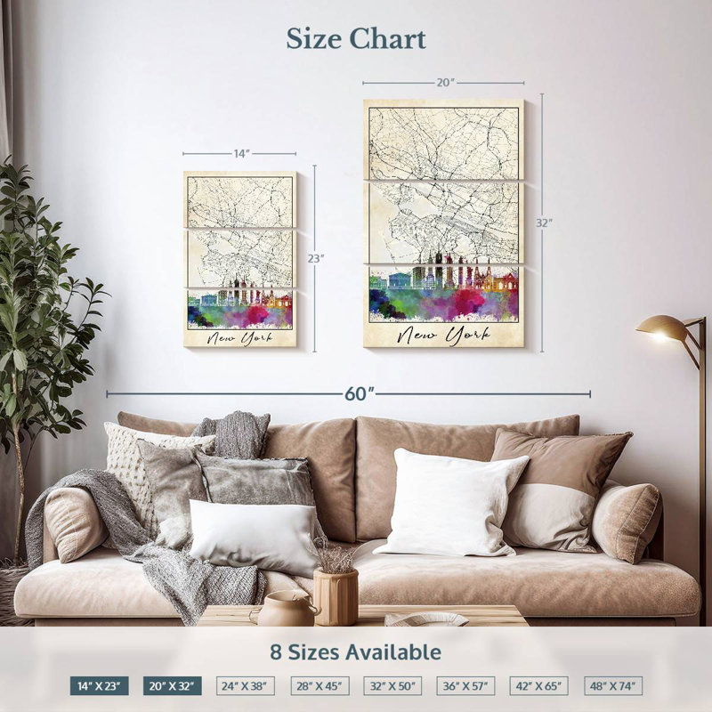 Aliaz NY Skyline US City Map