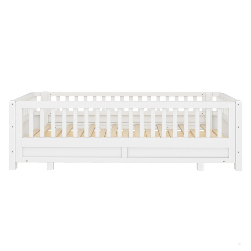 Le lit plateforme simple TG peut être converti en grand lit plateforme, Blanc, Simple très long