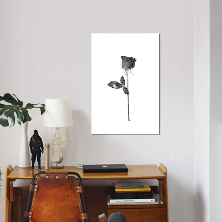 « simplicité », impression sur toile, H 26 po x l 18 po x P 1,5 po, Toile avec cadre noir, Pas de tapis
