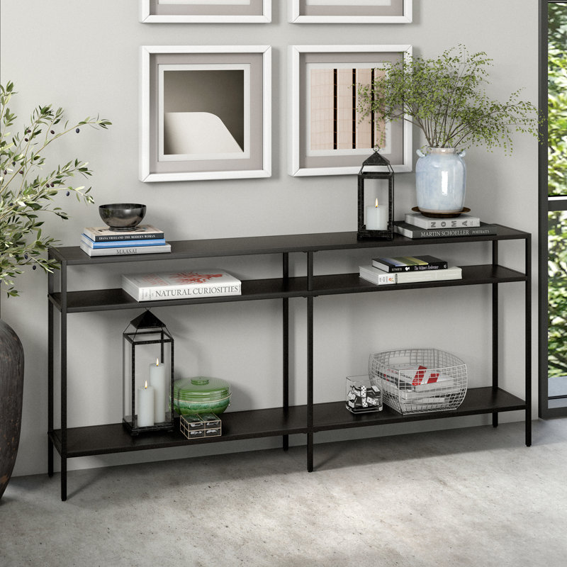 Console Table, Blackened Bronze, 76.2 H x 162.6 W x 30.5 D cm