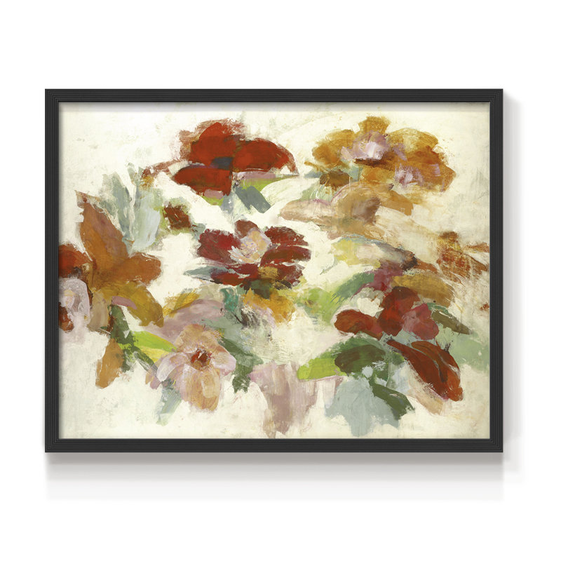 Floral Impressions V1 - Reproduction encadrée - Restickable, H 11 po x l 14 po, Noir, noir, noir, noir