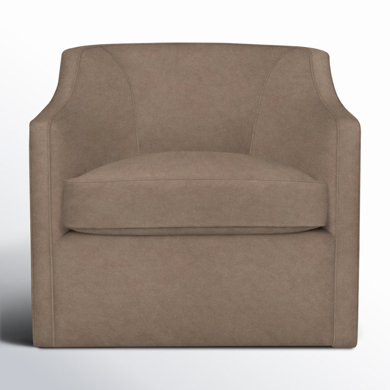Fauteuil pivotant rembourré Marietta, Velours Bella Performance cacao Bella
