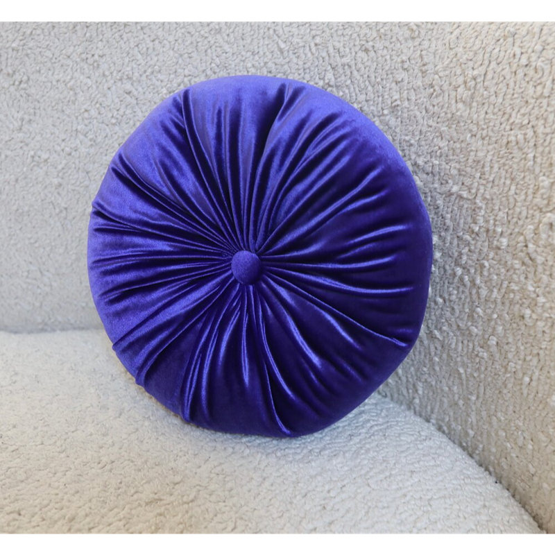 Therese  Tufted Round Throw Pillow, 12'' H X 12'' W, Ink