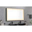 Miroir de salle de bain à DEL 96 po x 36 po - cadre noir, à intensité variable avec 3 lumières de couleur pour montage mural (horizontal ou vertical avec brouillard de meuble-lavabo, cadre, horizontal / vertical