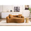 Canapé modulaire incurvé en chenille orange à double profondeur en S, sans assemblage, peu encombrant pour les petites chambres, L 66,9 po, 400 lb, siège souple moyen, dossier coussiné, accoudoirs évasés, mousse à haute résilience, coussins décoratifs 2-2043631179