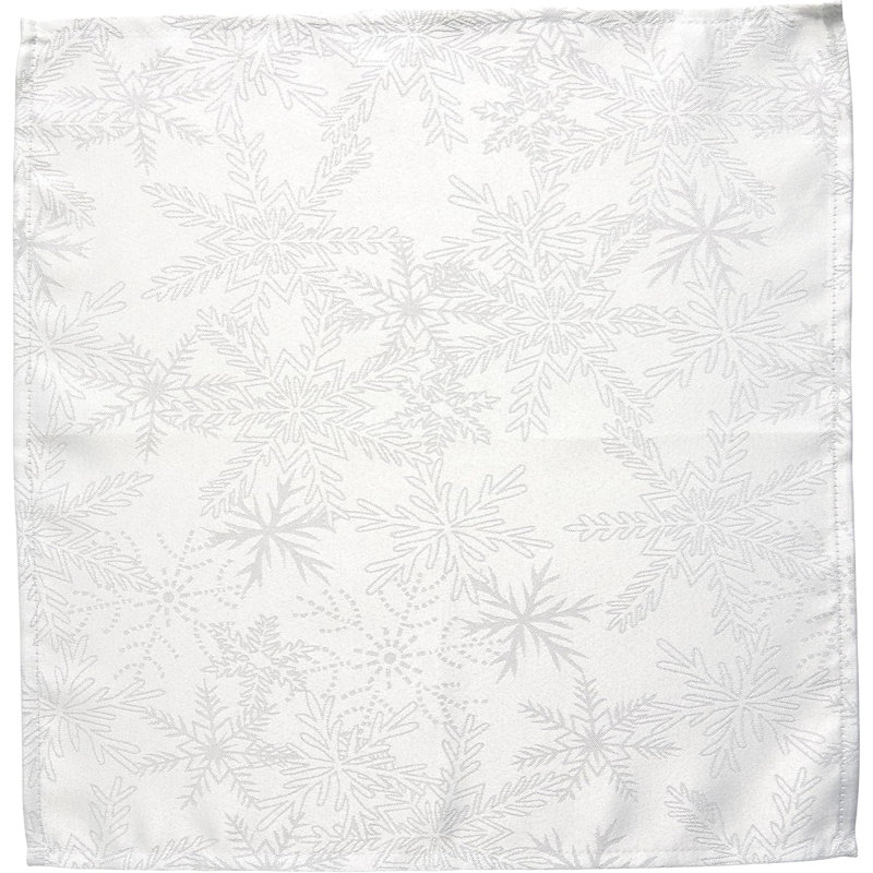 Yvaine Polyester Snowflake Square Napkin, White