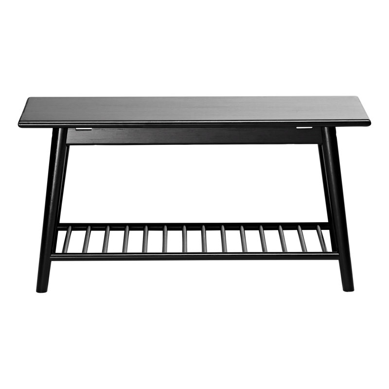 Freitas Solid Wood Storage Bench, Black