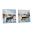 «Boat Charm In Winter» - ensemble de 2 peintures murales en acrylique-103920347