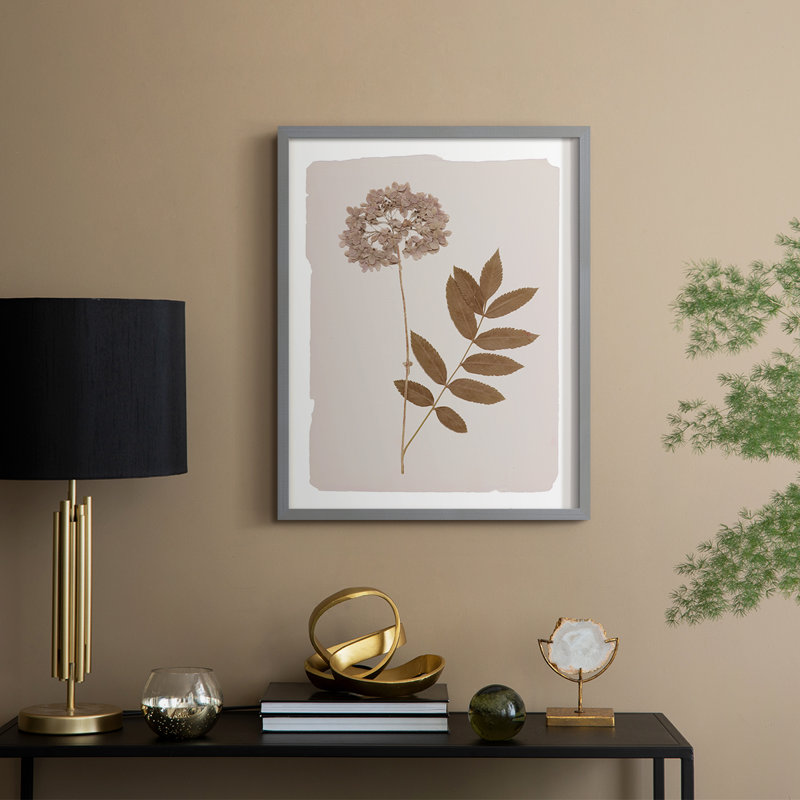 Monochrome Botanical IV Framed Print - Solid Wood, Gray, 21" H x 17" W