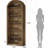 Chic Bookshelf,Wooden Display Shelving Unit,Arched Bookcase-570764471-570764459