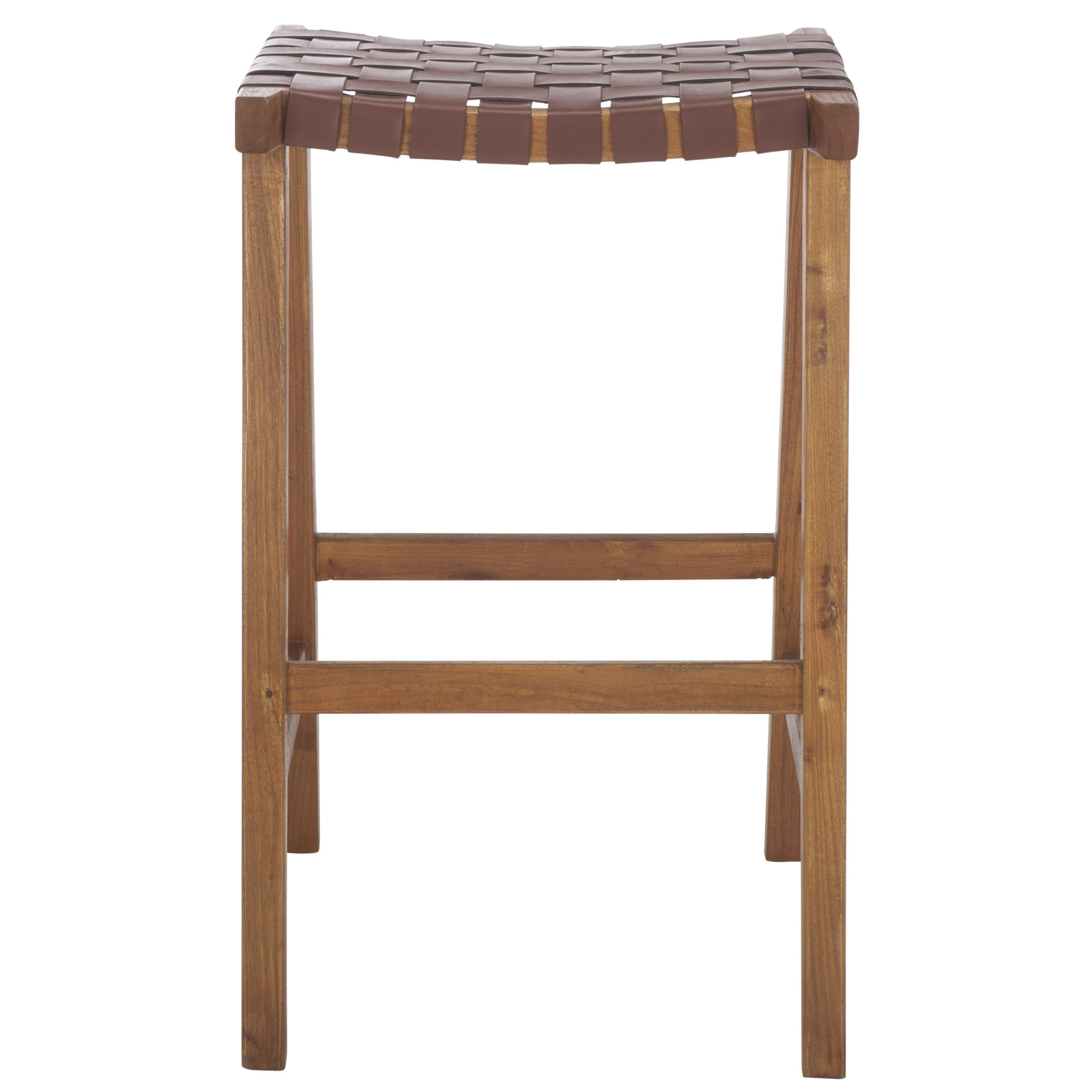 Alston Backless Leather Bar & Counter Stool, Bar Stool (30” Seat Height), Natural, Cognac