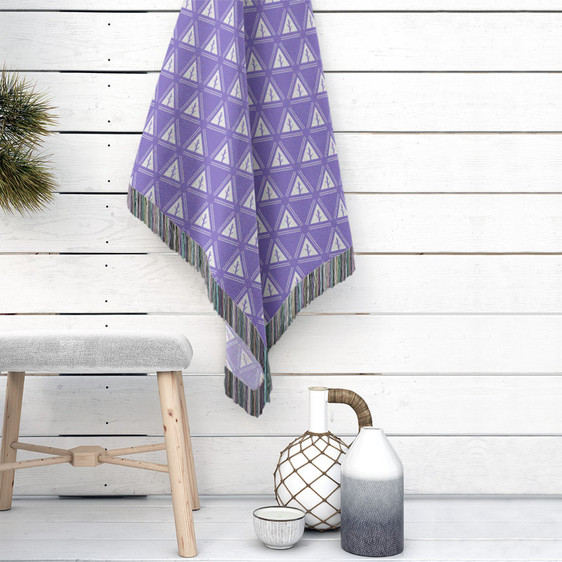Couverture en coton Theo Nath, l 37 po x L 52 po, Mauve