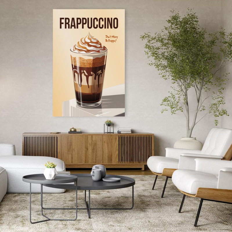 Art mural contemporain Sweet Caramel Frappe, H 48 po x l 32 po