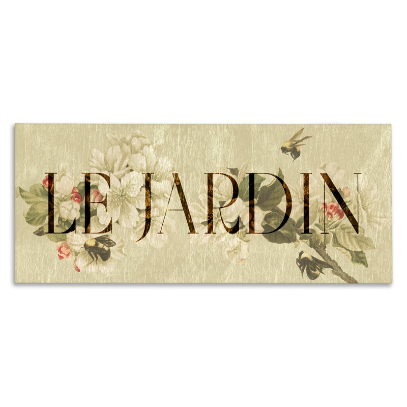 Toile rétro French Garden, design par Lil 'Rue, H 17 po x l 40 po