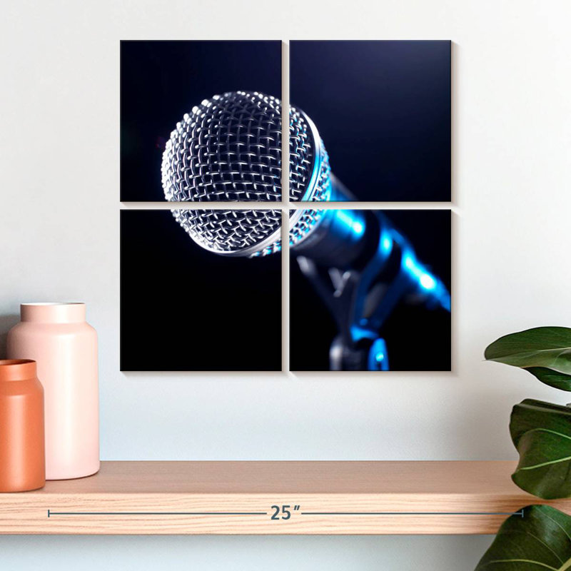 Abarca Microphone On A Stand, 18" H x 18" W