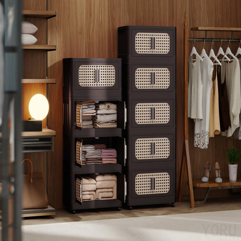 Armoire de rangement pliable 20 po, 5 niveaux, pliable avec roulettes - standard