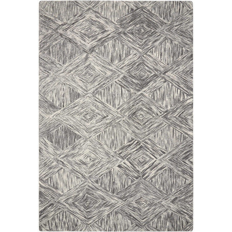 Brote Wool Geometric Indoor Rug, Rectangle 3'9" x 5'9"