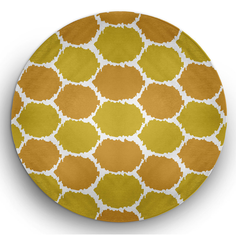 Chenille Geometric Indoor Rug, Round 5'