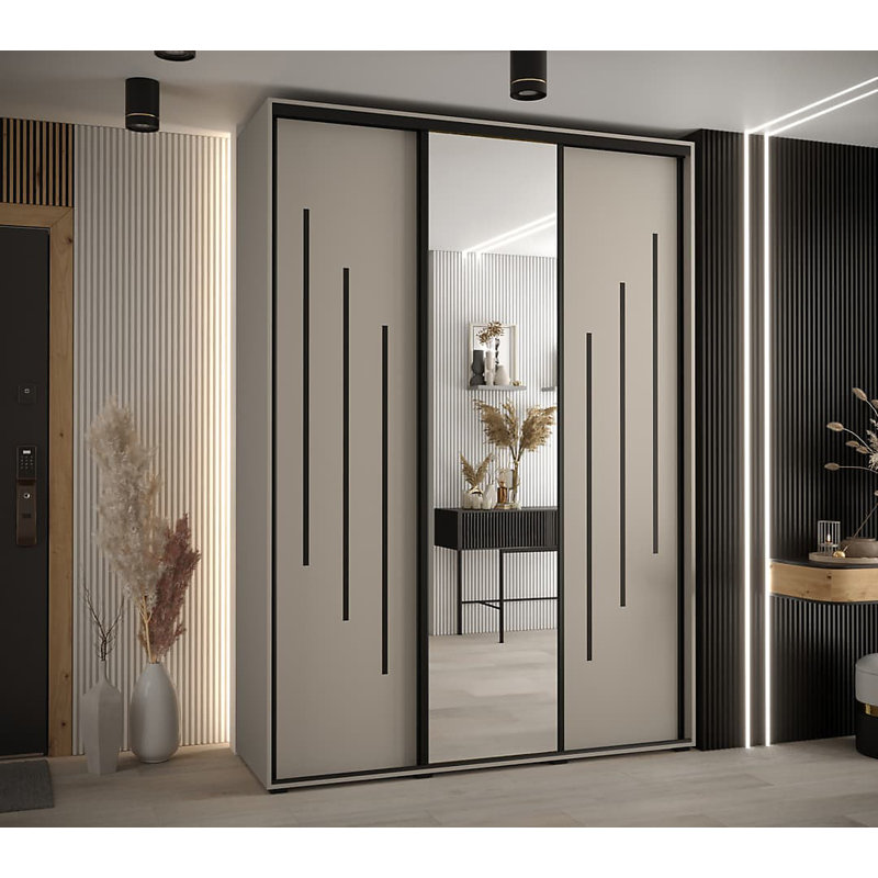 Berthia 3 Door Manufactured Wood Wardrobe
