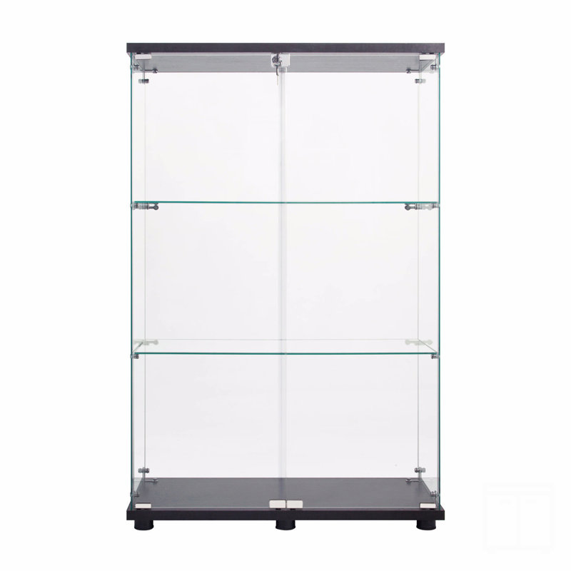 Vitrine à deux portes avec 3 tablettes, Noir