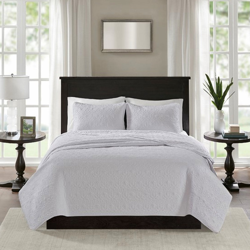 Reversible Quilt For Twin/Twin Xl - White Color Summer & Winter Use Pre-Washed Cotton Filling Quilting Includes 2 Shams Machine Washable And Bedding Choice Fill Matching