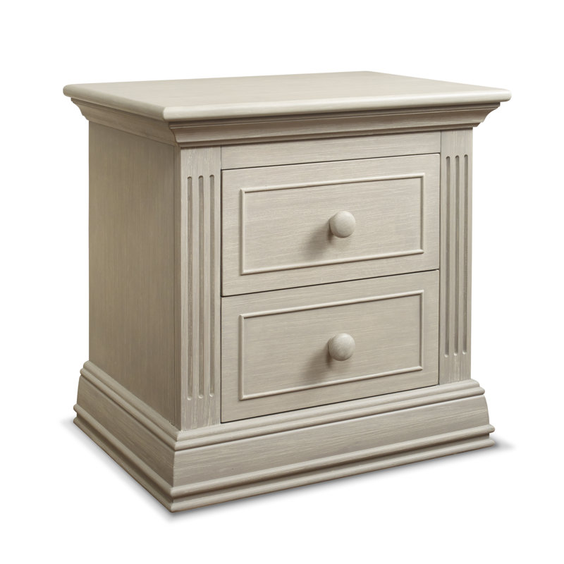 Table de chevet 2 tiroirs Providence, Beige-gris