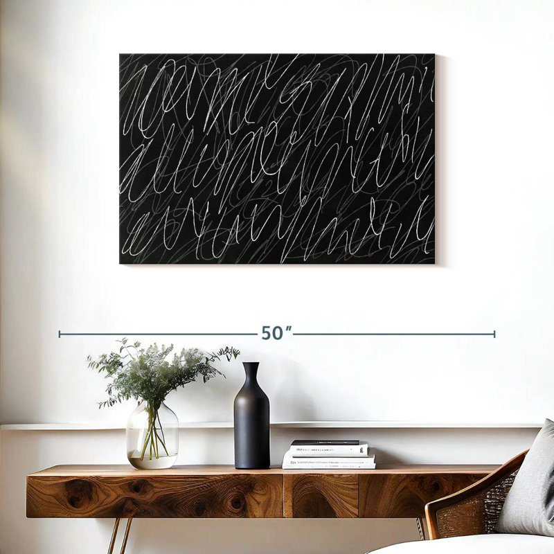 Avery White Scribbles, 24" H x 36" W