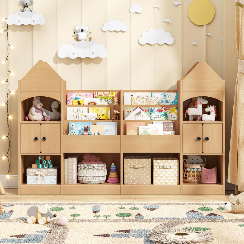 Bibliothèque pour enfants Castle Shape, bibliothèque pour enfants, Jaune