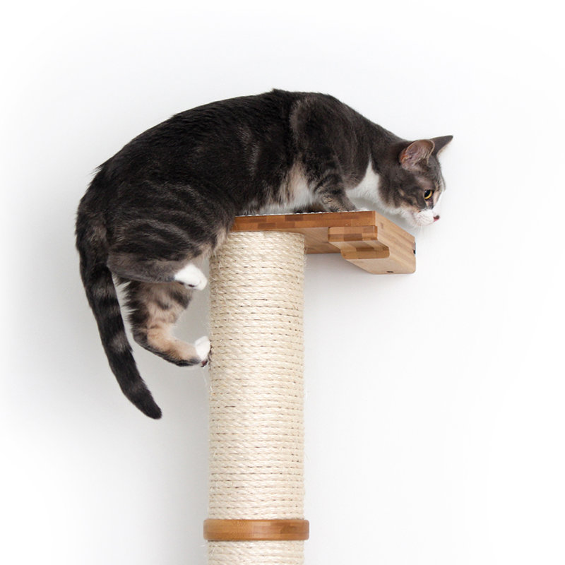 Deveraux Cat Scratching Post Wall Mounted Multiple Sizes, 30" H x 9" W x 11" D, Natural