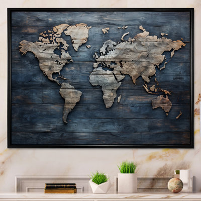 Carte du monde rustique