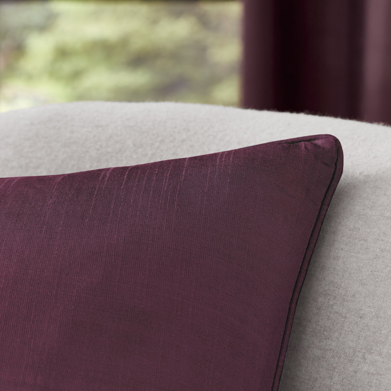 Faux Silk Cushion Cover, Aubergine, Polyester
