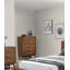 Noyer 1Pc Commode à tiroirs en bois massif avec 5 tiroirs ronds et pieds fuselés style moderne