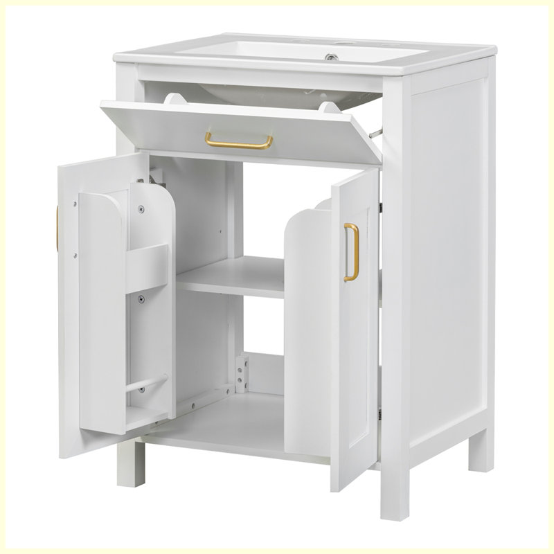 Ensemble de meuble-lavabo moderne avec lavabo en céramique