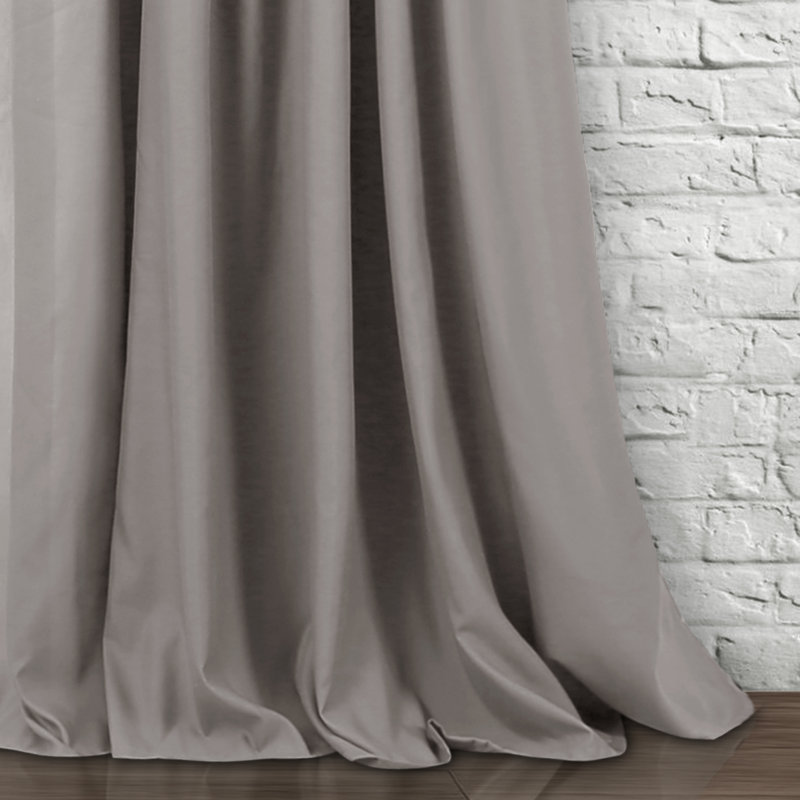 Lydia Ruffle Semi Sheer Curtain Pair, 40" W x 95" L, Gray