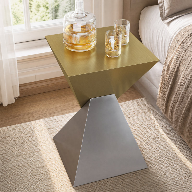Modern Abstract Stainless Steel End Table