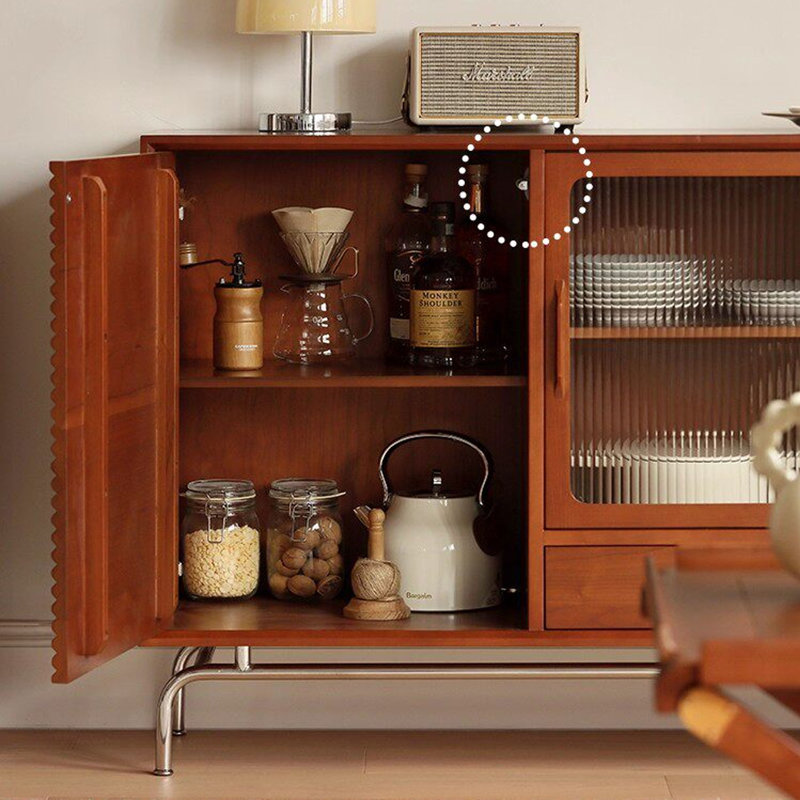 Buffet de rangement rétro multifonctionnel, H 34,25 po x l 62,99 po x P 15,74 po