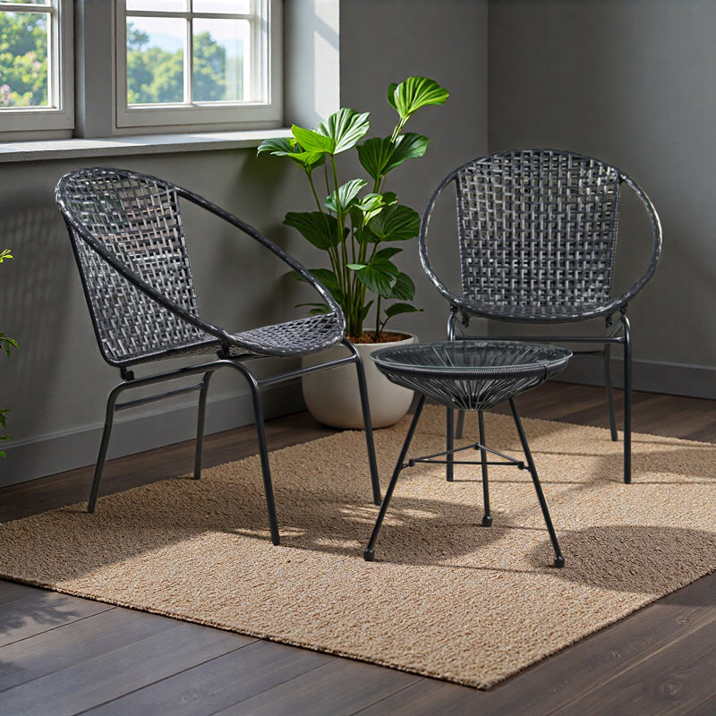 Polyethylene Wicker 2-Person Seating Group