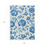 Tapis intérieur lavable floral blanc et bleu denim 9 pi x 12 pi