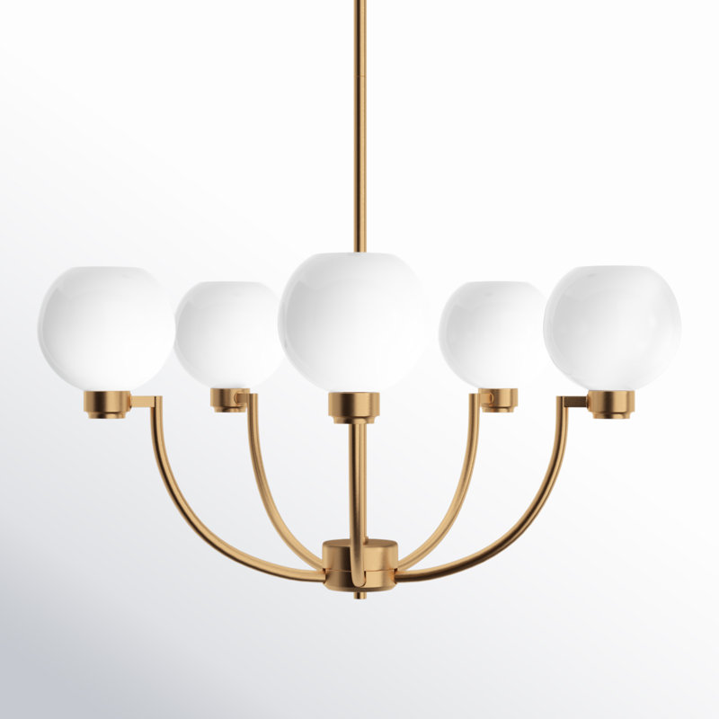 Andrea 5-Light Chandelier, Satin Brass