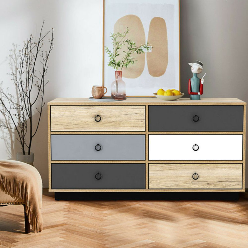 Commode double 6 tiroirs Kalmar