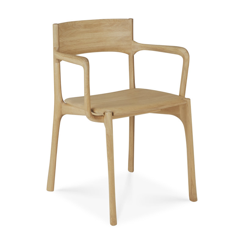 Pi Solid Wood Arm Chair, Natural